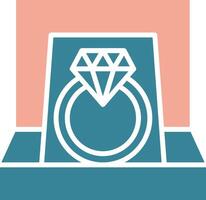 Diamond Ring Glyph Two Color Icon vector