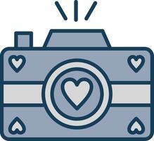 Photo Camera Line Filled Grey Icon vector