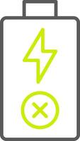 Empty Battery Line Two Color Icon vector