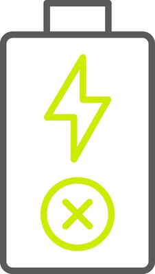 Empty Battery Line Two Color Icon