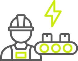 Industrial Worker Line Two Color Icon vector