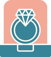 Diamond Ring Glyph Two Color Icon vector