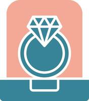 Diamond Ring Glyph Two Color Icon vector