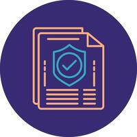 Documents Line Two Color Circle Icon vector