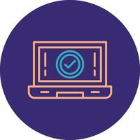 Laptop Line Two Color Circle Icon vector