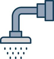 Shower Head Line Filled Grey Icon vector