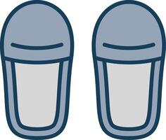 Slippers Line Filled Grey Icon vector