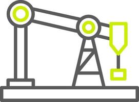 Drilling Rig Line Two Color Icon vector