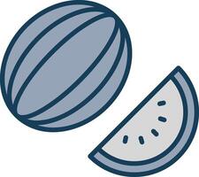 Watermelon Line Filled Grey Icon vector