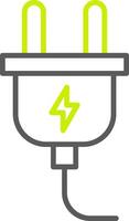 Power Cable Line Two Color Icon vector