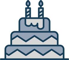 Birthday Cake Line Filled Grey Icon vector