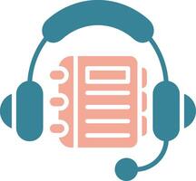 Listening Glyph Two Color Icon vector