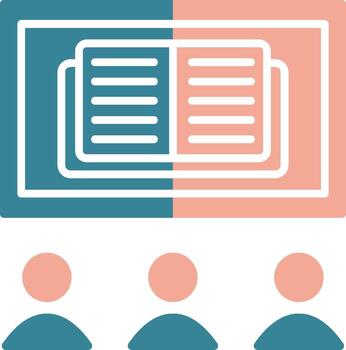 onglifo dos color aprendizaje glifo dos color icono vector