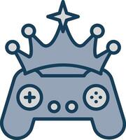 Crown Line Filled Grey Icon vector