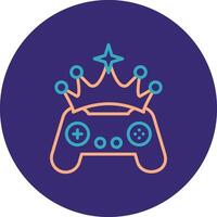 Crown Line Two Color Circle Icon vector