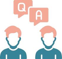 Question And Answer Glyph Two Color Icon vector