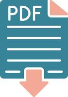 Pdf Glyph Two Color Icon vector