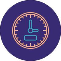 Clock Line Two Color Circle Icon vector