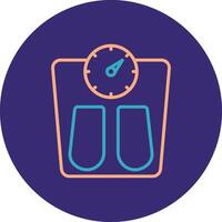 Scales Line Two Color Circle Icon vector
