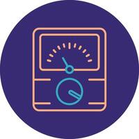 Dial Line Two Color Circle Icon vector