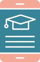 Elearning Glyph Two Color Icon vector