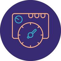 Thermostat Line Two Color Circle Icon vector