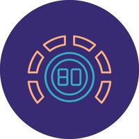 Thermostat Line Two Color Circle Icon vector