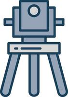 Theodolite Line Filled Grey Icon vector