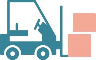 Lift Truck Glyph Two Color Icon vector