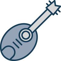Guitar Line Filled Grey Icon vector
