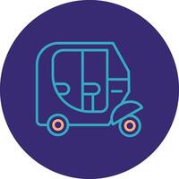 Vehicle Line Two Color Circle Icon vector
