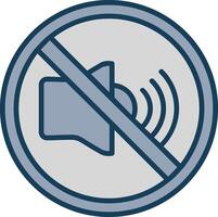 No Sound Line Filled Grey Icon vector