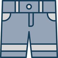 pantalones cortos línea lleno gris icono vector