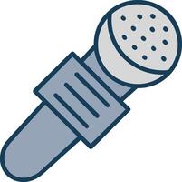 Mic Line Filled Grey Icon vector