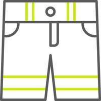 línea de pantalones cortos icono de dos colores vector