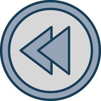 Backward Line Filled Grey Icon vector