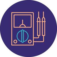 Multimeter Line Two Color Circle Icon vector