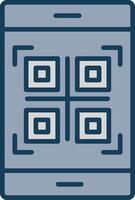 Qr Code Line Filled Grey Icon vector
