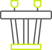 línea de mesa de comedor icono de dos colores vector