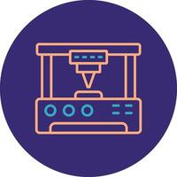 3d Printer Line Two Color Circle Icon vector