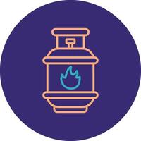 Gas Line Two Color Circle Icon vector