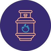 Gas Line Two Color Circle Icon vector