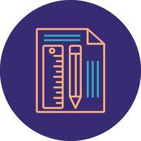 Measuring Tool Line Two Color Circle Icon vector