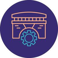 Bridge Line Two Color Circle Icon vector