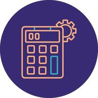 Calculator Line Two Color Circle Icon vector