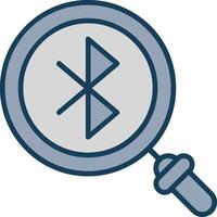 Bluetooth Line Filled Grey Icon vector