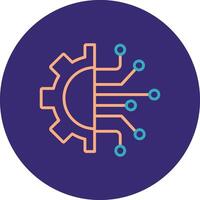 Technology Line Two Color Circle Icon vector