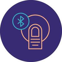 Bluetooth Line Two Color Circle Icon vector