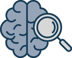 Brain Line Filled Grey Icon vector