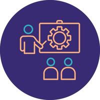 Training Line Two Color Circle Icon vector